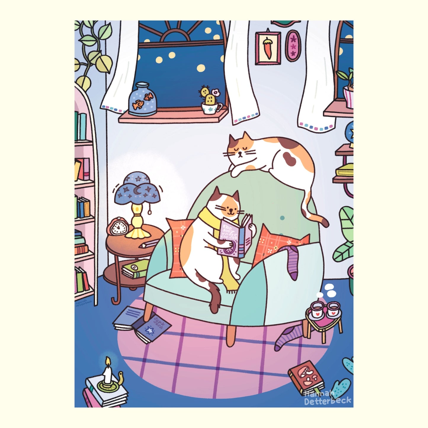Postcard 'Reading Cats'
