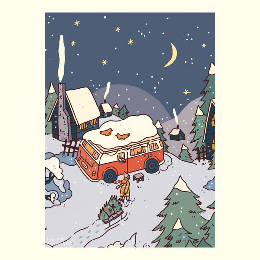 Postkarte 'Winter Van'
