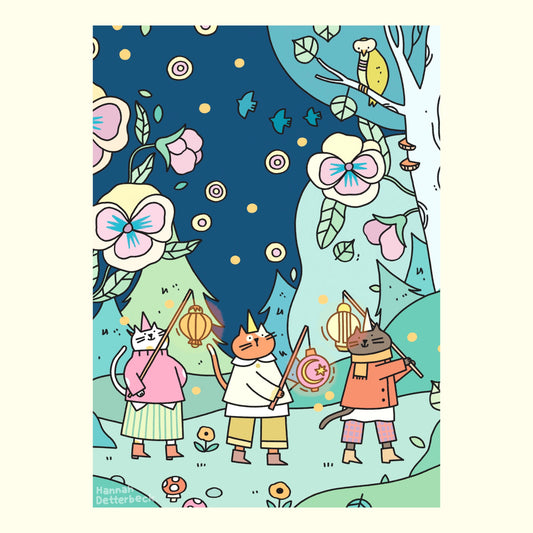 Postkarte 'Wandering Cats'