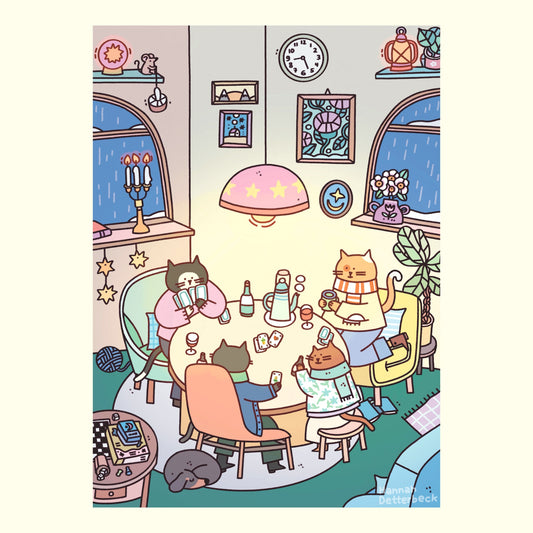 Postkarte 'Card Playing Cats'