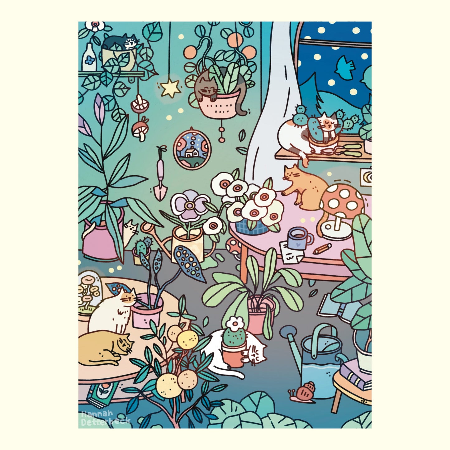 Postcard 'How many cats can you find'