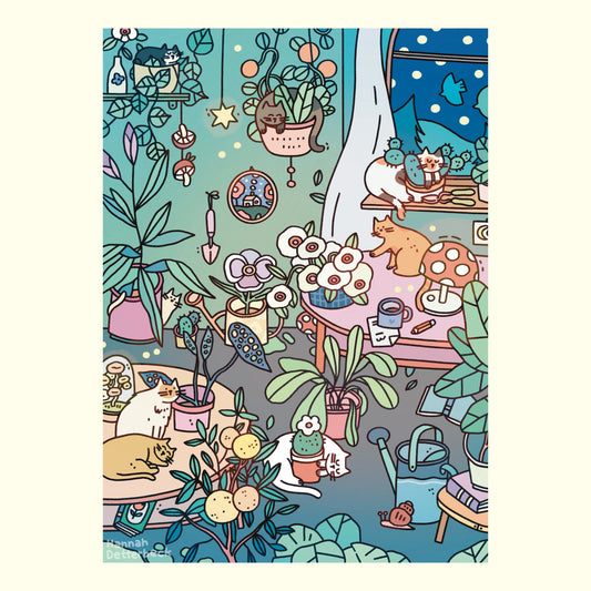 Postkarte 'How many cats can you find'