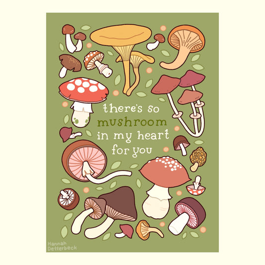 Postkarte 'There's so Mushroom in my Heart for You'