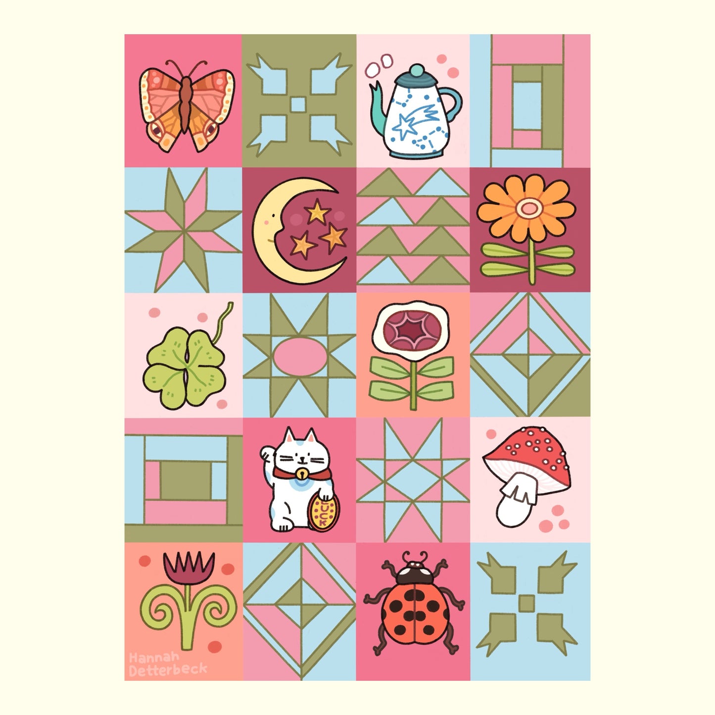 Postcard 'Lucky Quilt'