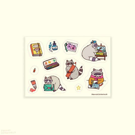 Stickersheet ' Artist Raccoon'